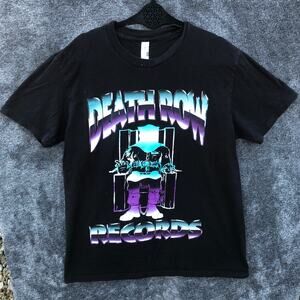 Death Row Records Shirt Mens L Large Black Short Sleeve Graphic Tee Hip Hop